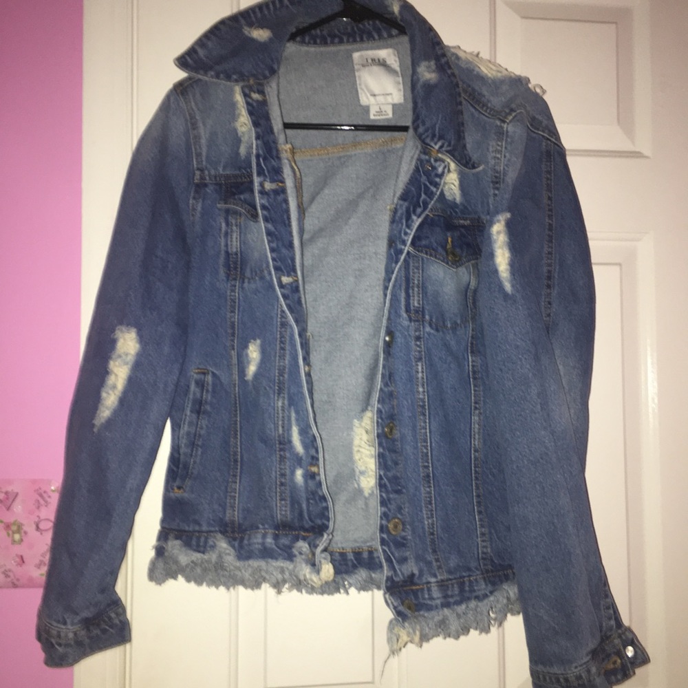 Distressed Denim Jean Jacket